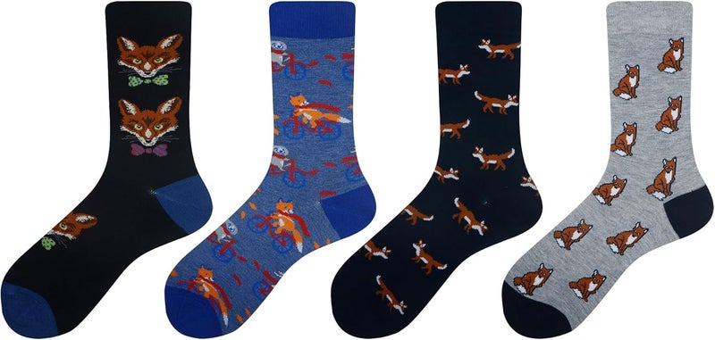 Cansok Men's 2/4 Packs Fun Crazy Novelty Dress Crew Socks - Image 2